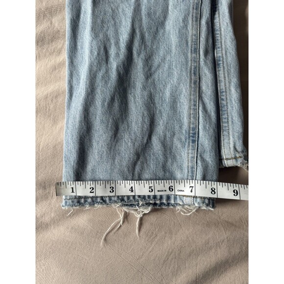 Agolde Women Blue 27 Denim Broken Waistband Jeans Straight High Rise Grunge Punk - Picture 12 of 13